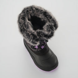 Charcoal-Purple,Charbon-Violet : Snowangel Kids Winter Boots - Top View