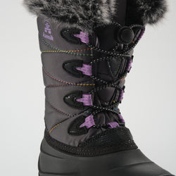 Charcoal-Purple,Charbon-Violet : Snowangel Kids Winter Boots - Laces View