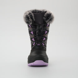 Charcoal-Purple,Charbon-Violet : Snowangel Kids Winter Boots - Front View