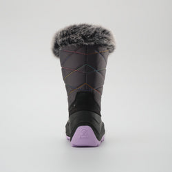 Charcoal-Purple,Charbon-Violet : Snowangel Kids Winter Boots - Back View