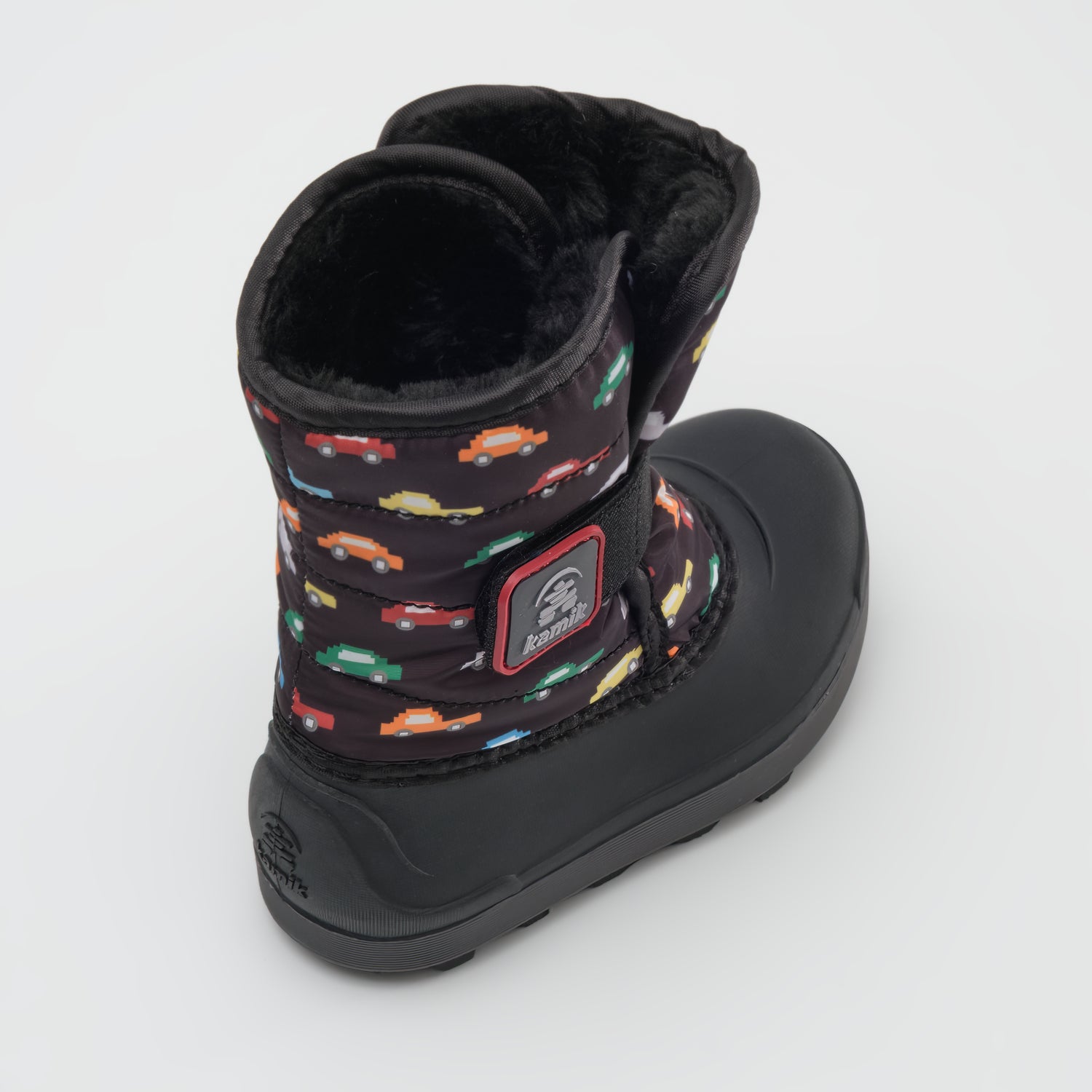 Black,Noir : Snowbug 7 Print Toddlers Winter Boots - Three-Quarter Back View