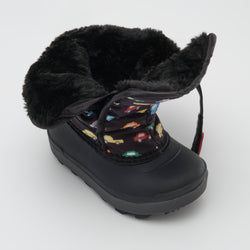 Black,Noir : Snowbug 7 Print Toddlers Winter Boots - Three-Quarter Open View