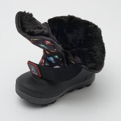 Black,Noir : Snowbug 7 Print Toddlers Winter Boots - Three-Quarter Front View