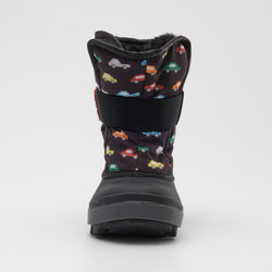 Black,Noir : Snowbug 7 Print Toddlers Winter Boots - Front View