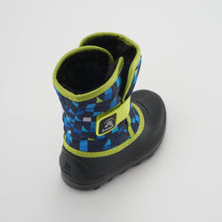 Navy-Lime,Marine-Lime : Snowbug 7 Print Toddlers Winter Boots - Three-Quarter Back View