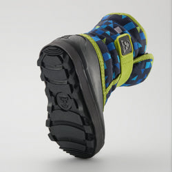 Navy-Lime,Marine-Lime : Snowbug 7 Print Toddlers Winter Boots - Outsole View