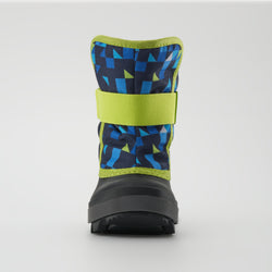 Navy-Lime,Marine-Lime : Snowbug 7 Print Toddlers Winter Boots - Front View