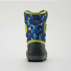 Navy-Lime,Marine-Lime : Snowbug 7 Print Toddlers Winter Boots - Back View