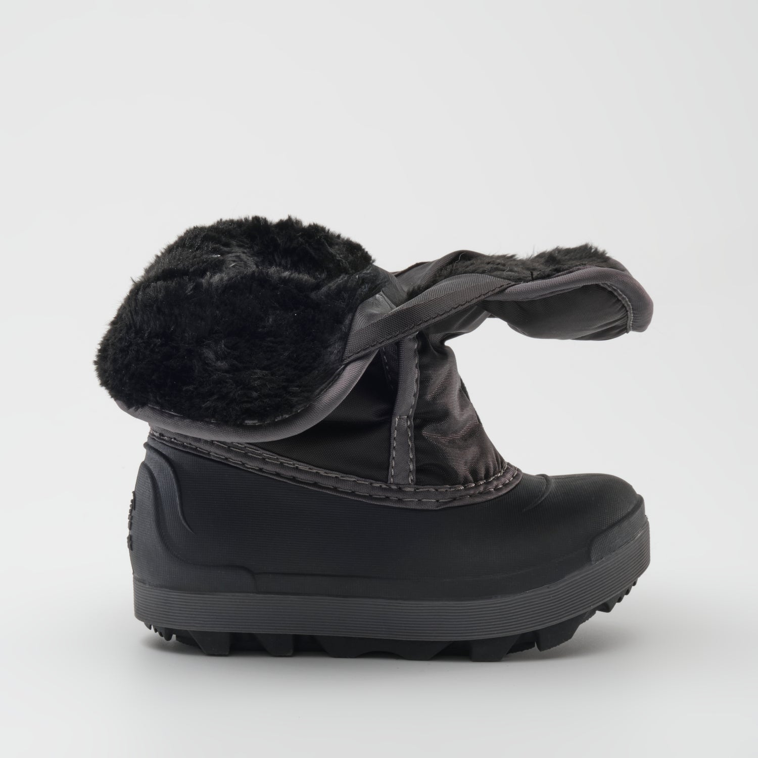 Black,Noir : Snowbug 7 Toddlers Winter Boots - Side Open View