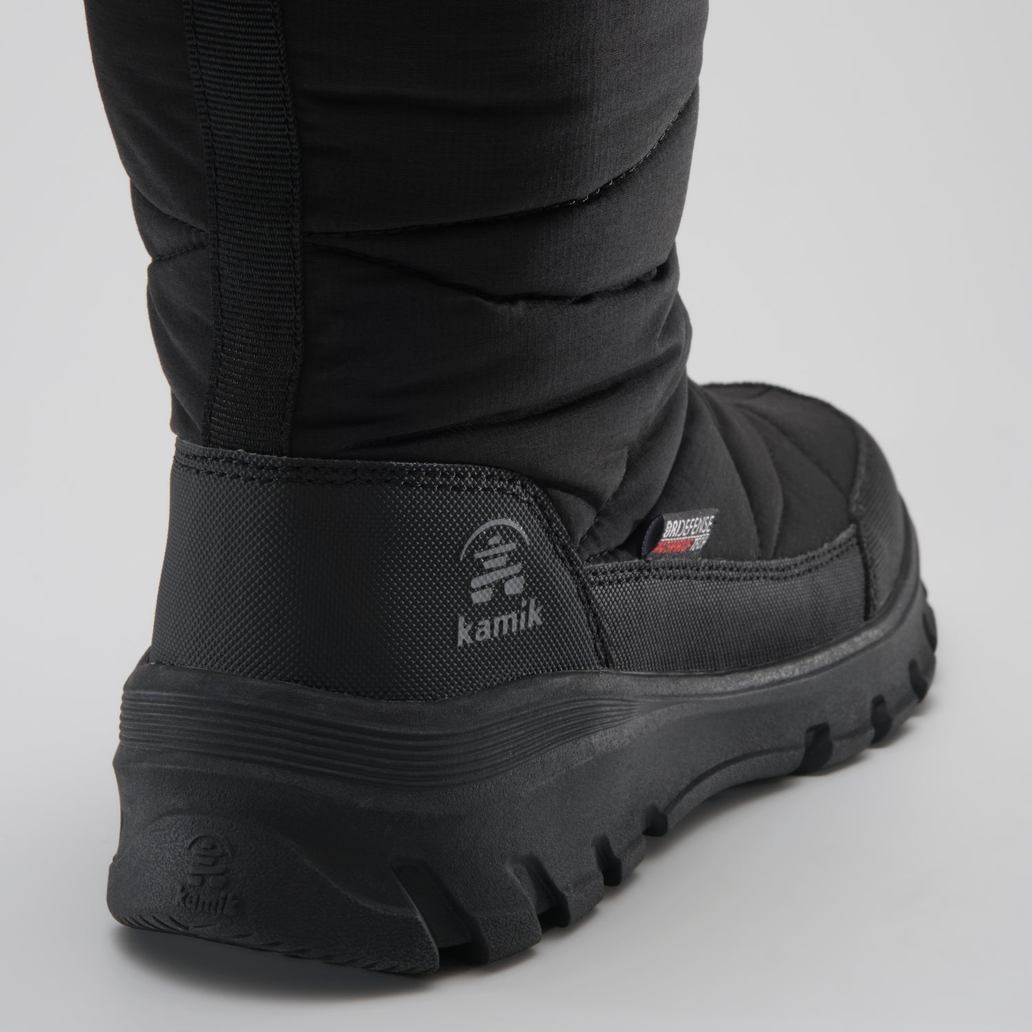 Black,Noir : Snowdon Zip Women's Winter Boots - Close-up Back View