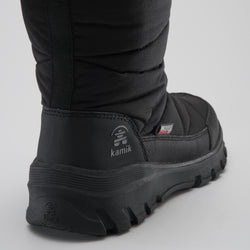 Black,Noir : Snowdon Zip Women's Winter Boots - Close-up Back View