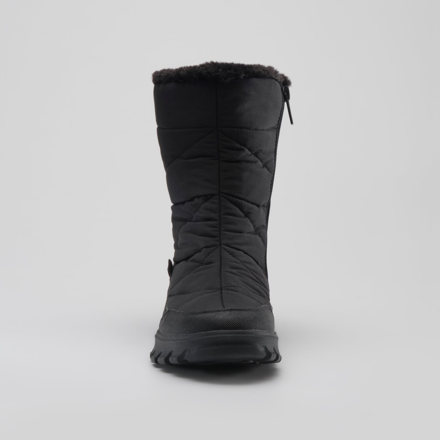 Black,Noir : Snowdon Zip Women's Winter Boots - Front View
