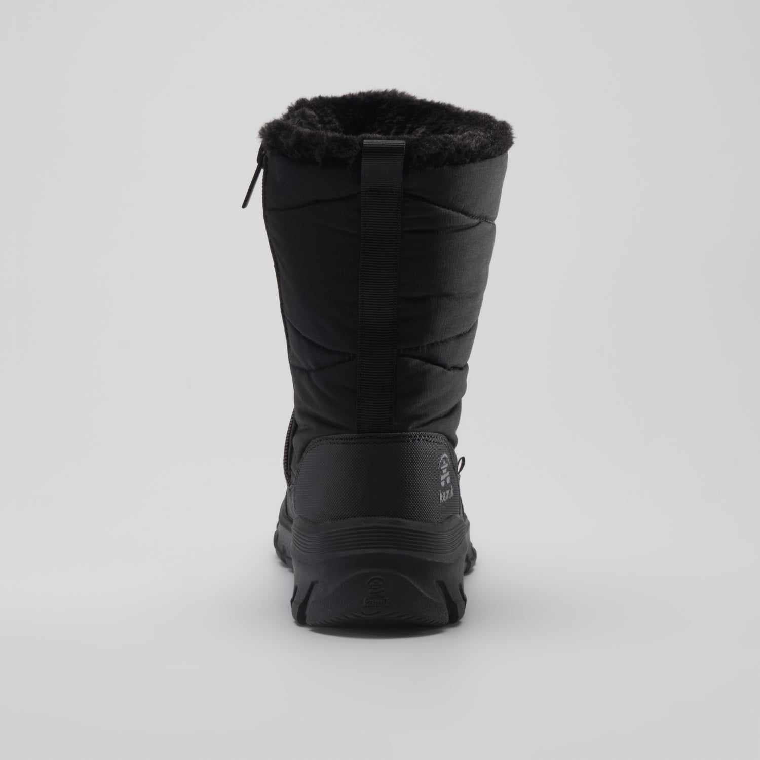 Black,Noir : Snowdon Zip Women's Winter Boots - Back View