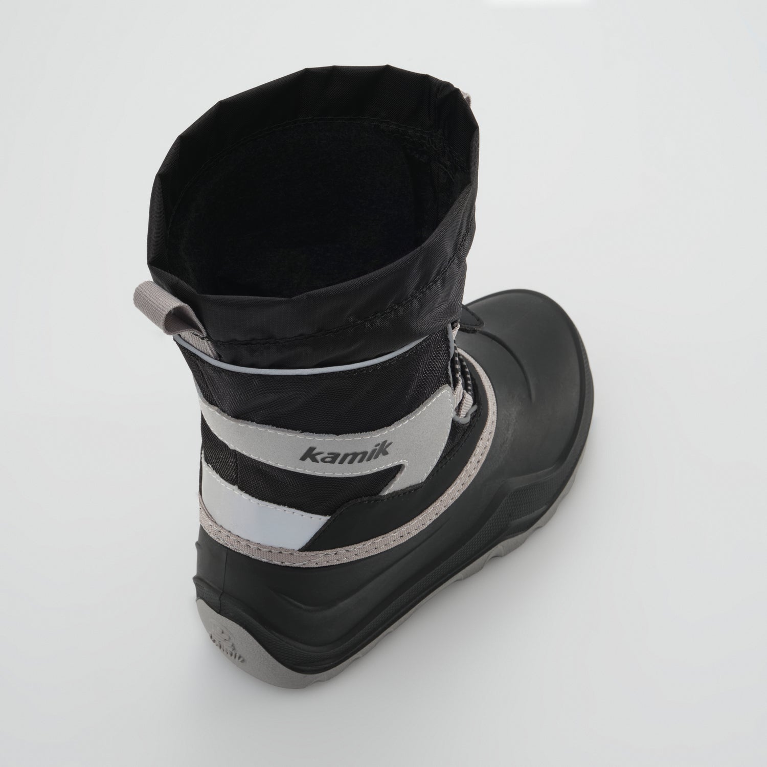 Black,Noir : Snowfall P 3 Kids Winter Boots - Three-Quarter Top View