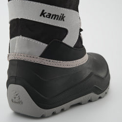 Black,Noir : Snowfall P 3 Kids Winter Boots - Close-up Back View