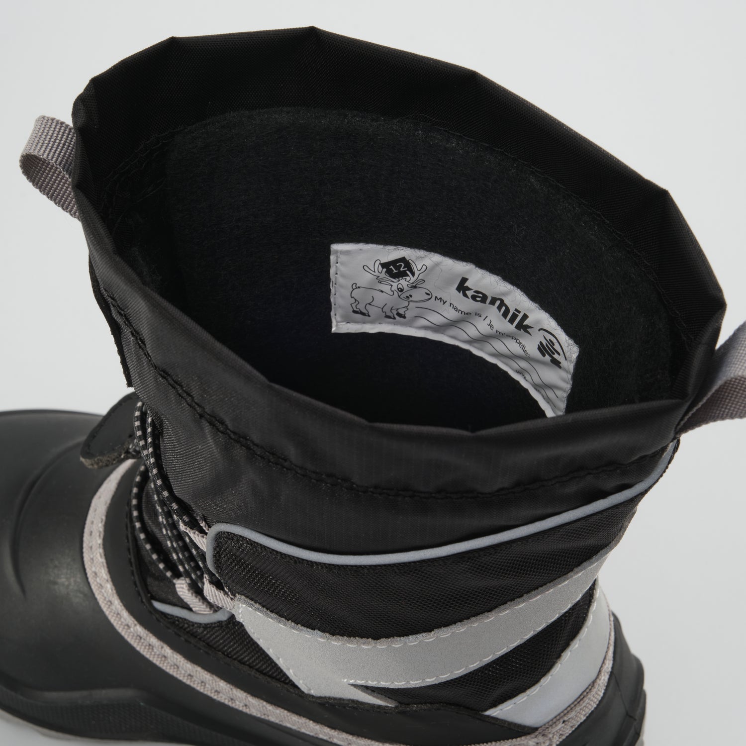 Black,Noir : Snowfall P 3 Kids Winter Boots - Inside View