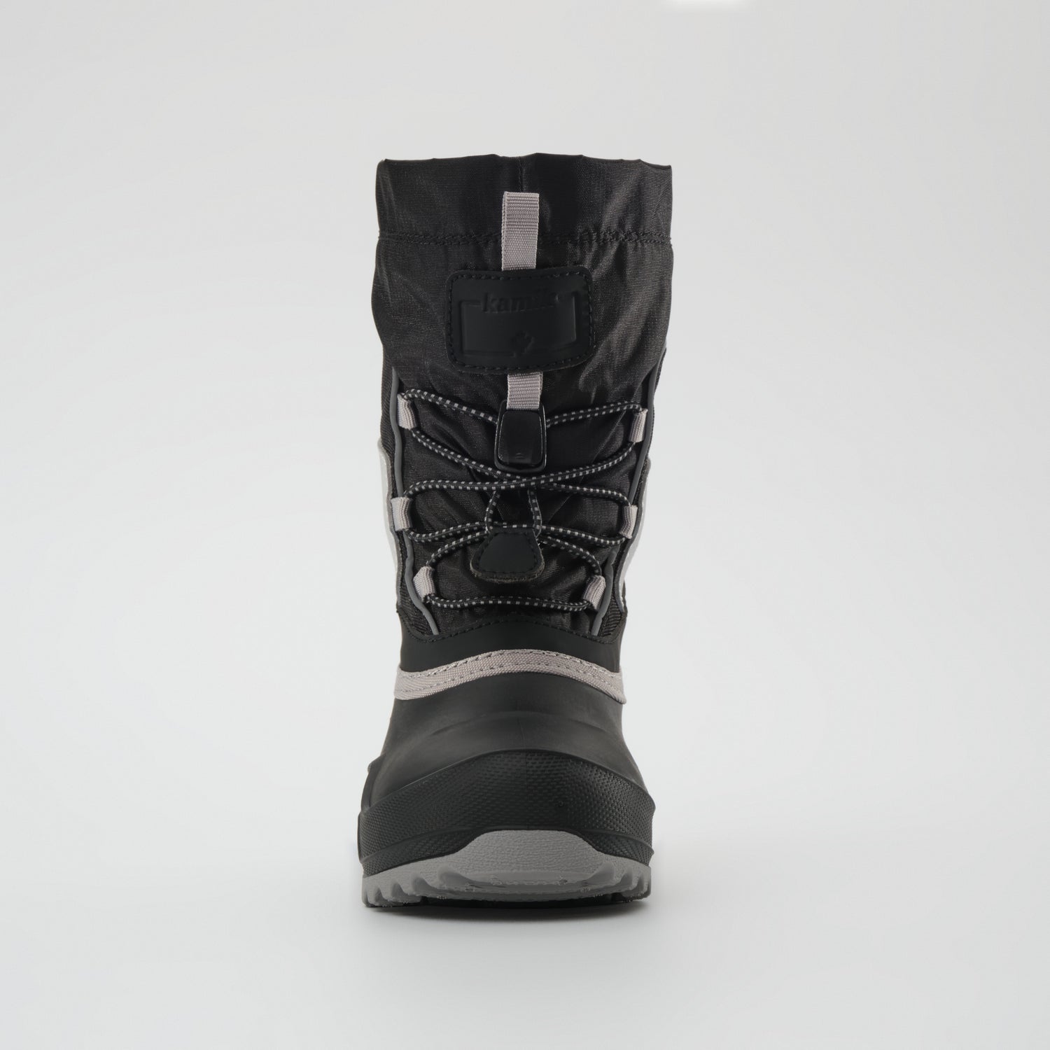 Black,Noir : Snowfall P 3 Kids Winter Boots - Front View
