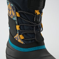 Navy-Yellow,Marine-Jaune : Snowfall P 3 Kids Winter Boots - Laces View