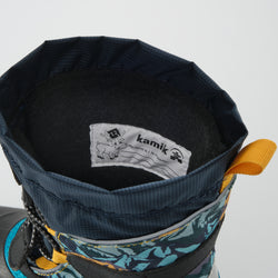 Navy-Yellow,Marine-Jaune : Snowfall P 3 Kids Winter Boots - Inside View