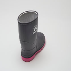 Charcoal-Magenta,Charbon-Magenta : Stomp Kids' Rain Boots - Top View