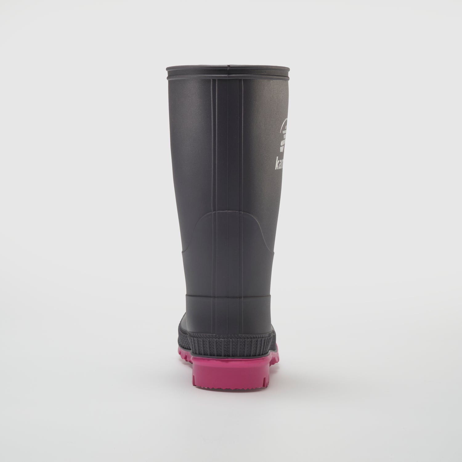 Charcoal-Magenta,Charbon-Magenta : Stomp Kids' Rain Boots - Back View