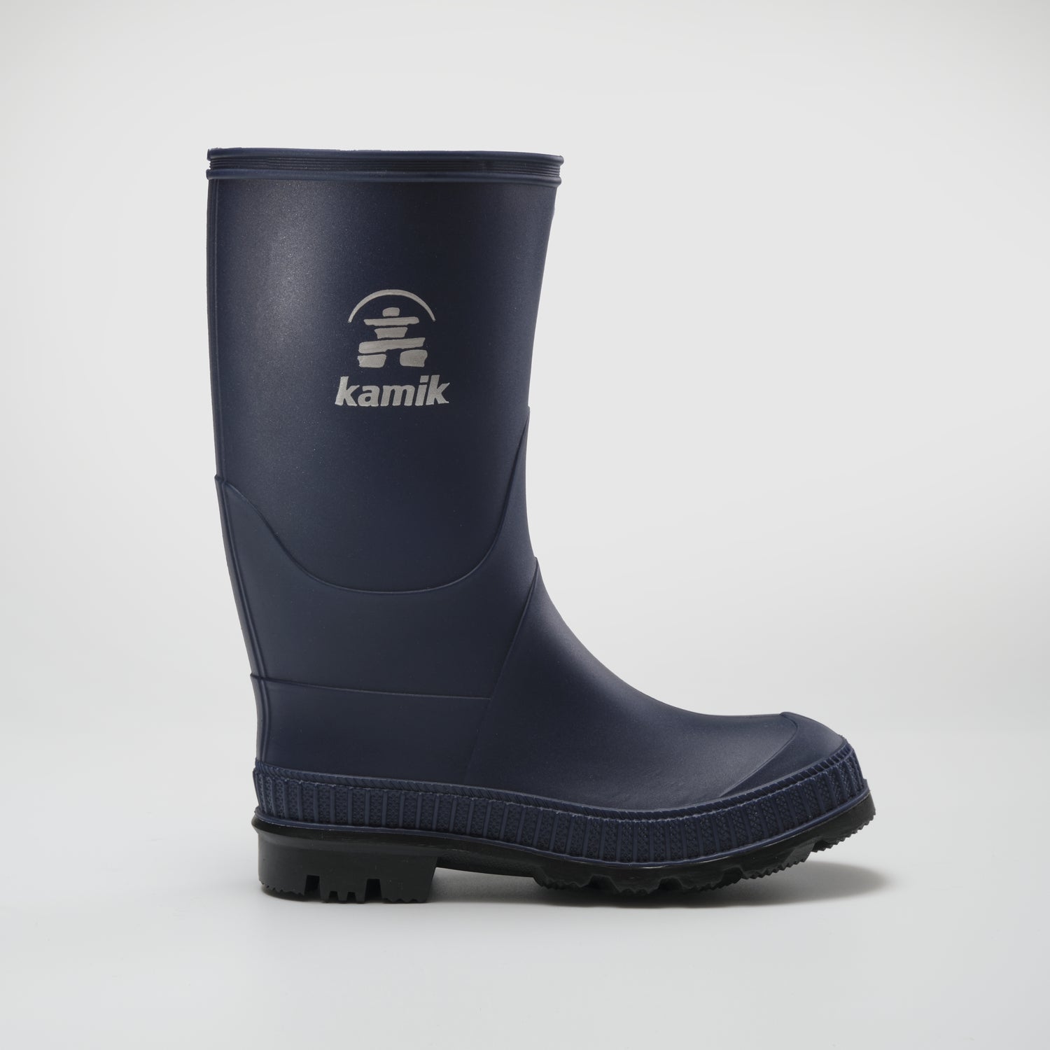 Navy-Black,Marine-Noir : Stomp Kids' Rain Boots - Side View