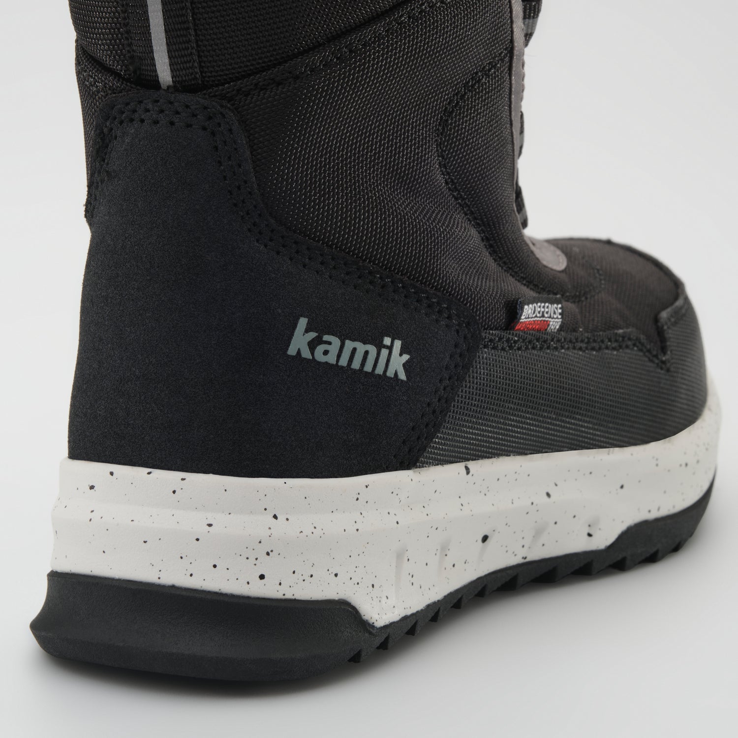 Black,Noir : Stormex EZ Kids Winter Boots - Three-Quarter Back View