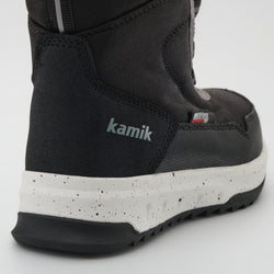 Black,Noir : Stormex EZ Kids Winter Boots - Three-Quarter Back View