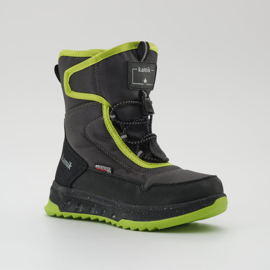 Charcoal-Lime,Charbon-Lime : Stormex EZ Kids Winter Boots - Main View