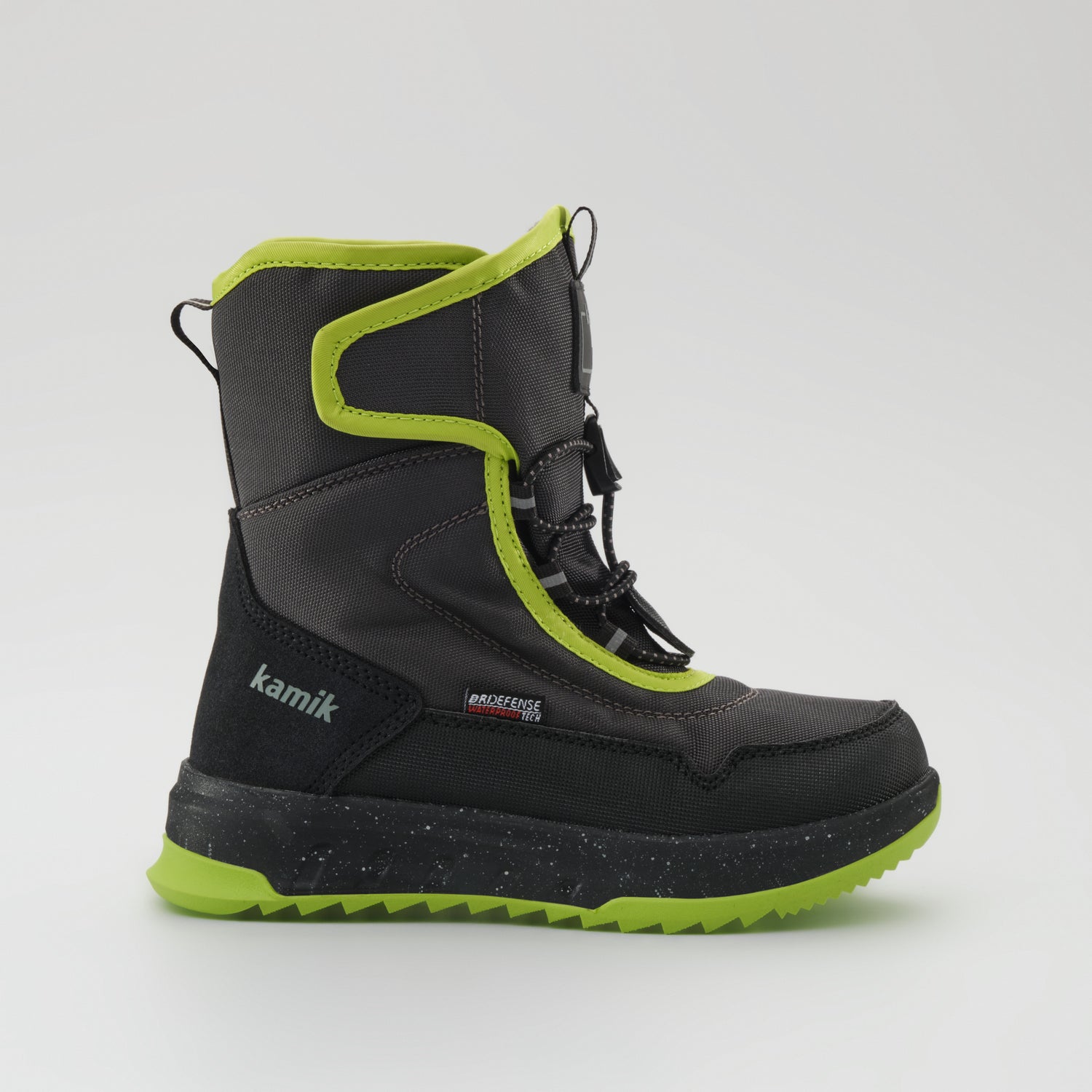 Charcoal-Lime,Charbon-Lime : Stormex EZ Kids Winter Boots - Side View
