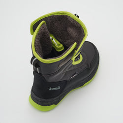 Charcoal-Lime,Charbon-Lime : Stormex EZ Kids Winter Boots - Three-Quarter Top View