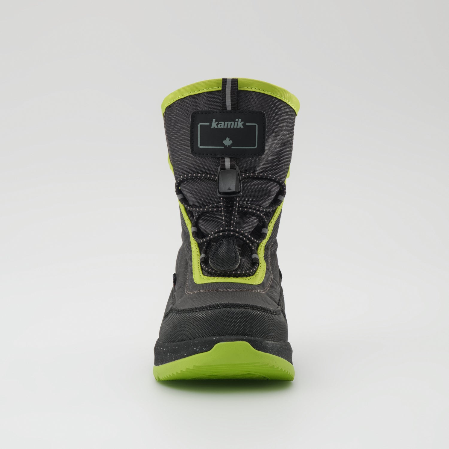 Charcoal-Lime,Charbon-Lime : Stormex EZ Kids Winter Boots - Front View