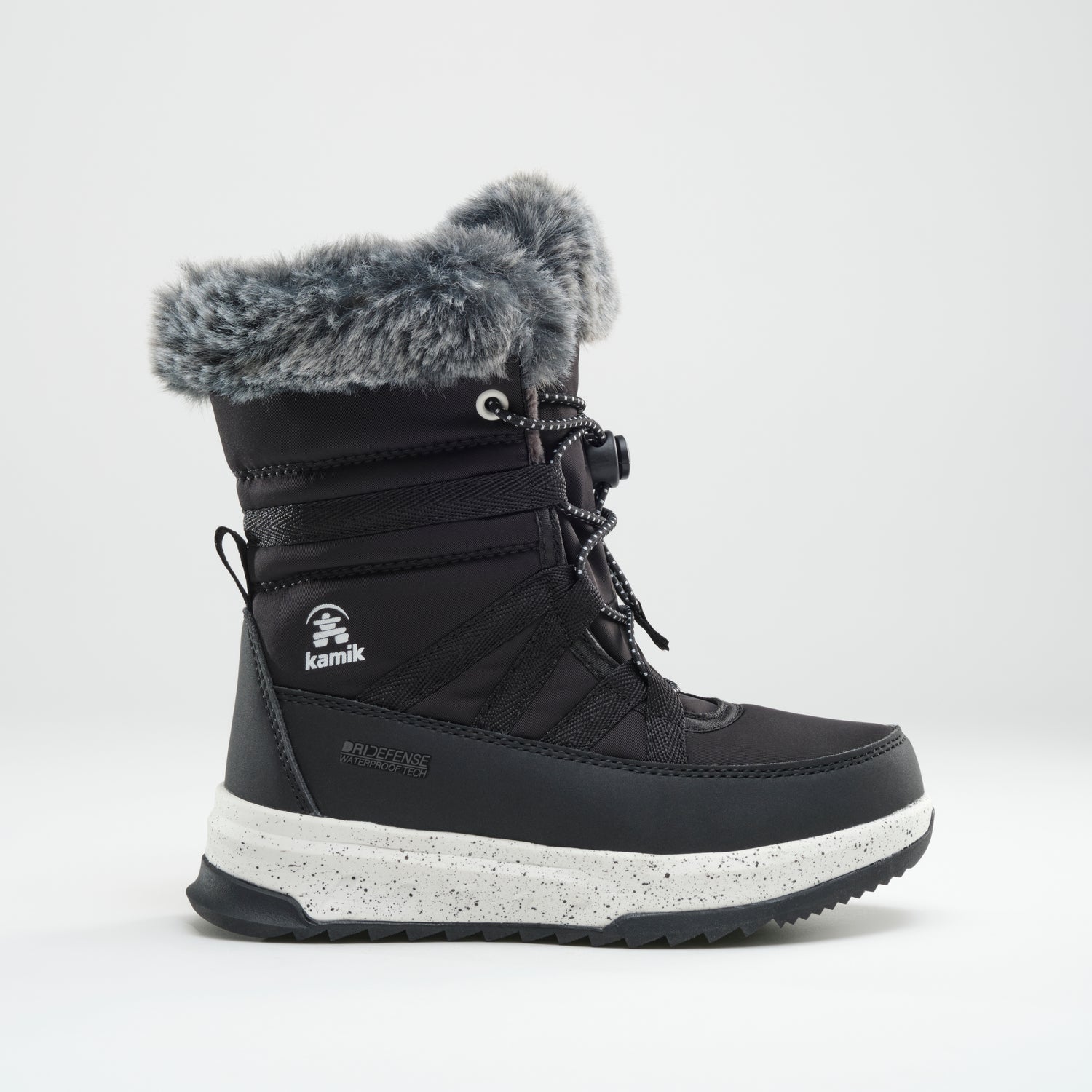 Black,Noir : Stormy F Kids Winter Boots - Side View