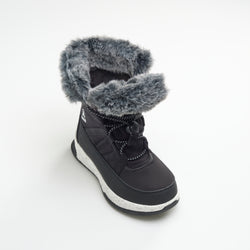 Black,Noir : Stormy F Kids Winter Boots - Three-Quarter Top View