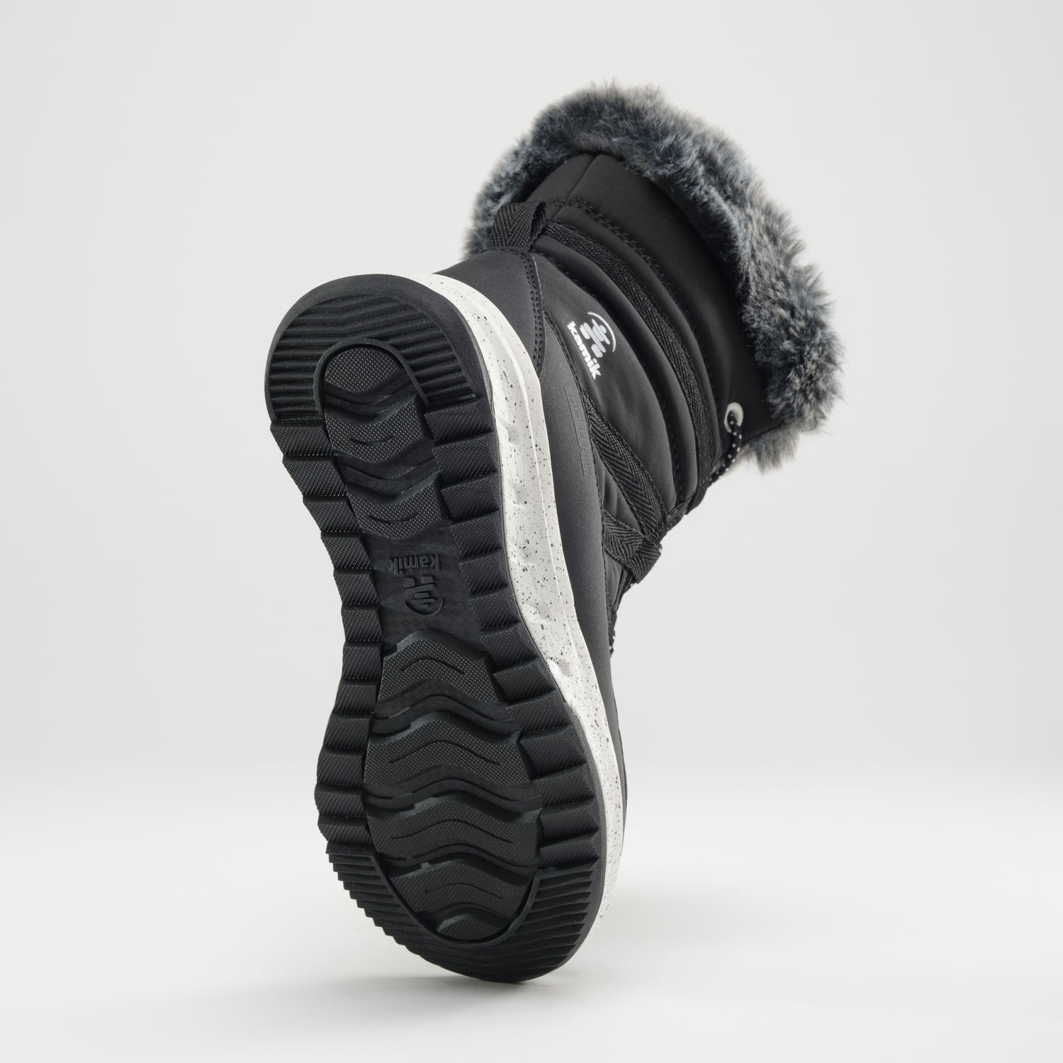 Black,Noir : Stormy F Kids Winter Boots - Outsole View