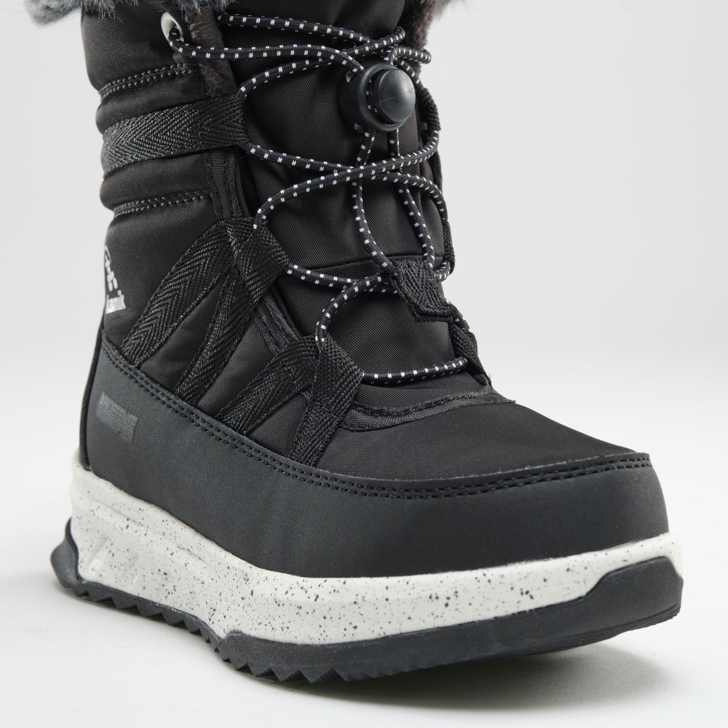 Black,Noir : Stormy F Kids Winter Boots - Laces View