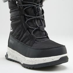Black,Noir : Stormy F Kids Winter Boots - Laces View