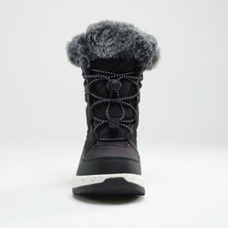 Black,Noir : Stormy F Kids Winter Boots - Front View