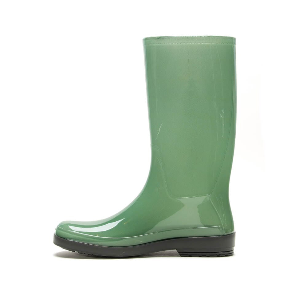 Side profile of green Kamik Heidi 2 women's rain boot