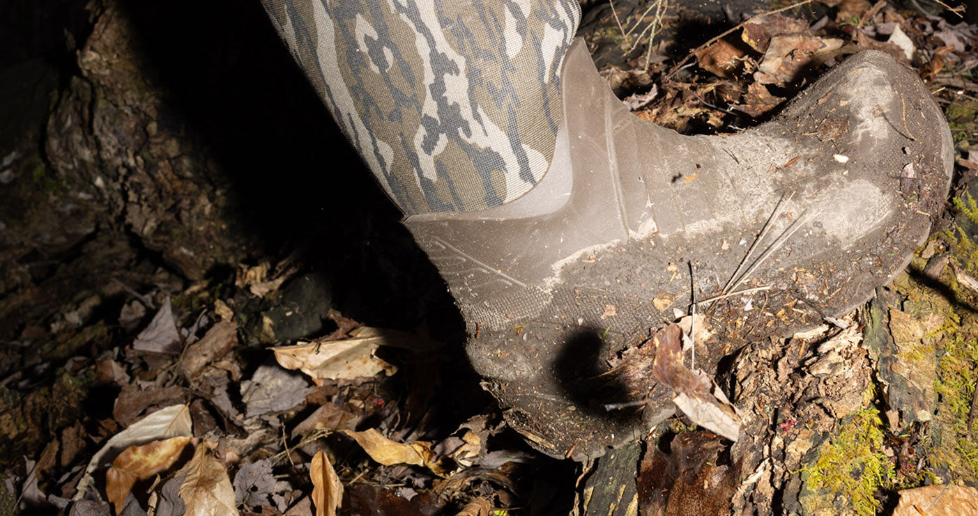 Kamik FLDDAY Camo Boot in the forest in Fall 2026